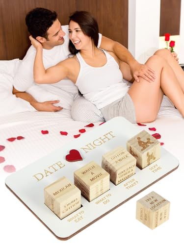 Date Night Dice Wooden Date Night Ideas Dice With Storage Sag Romantic Wood Couple Date Night Dice Juego reutilizable Acción Decisión Dice para parejas Cumpleaños de San Valentín BOB
