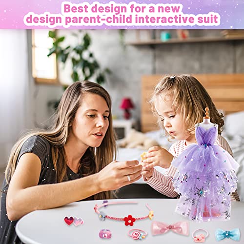 deAO Fashion Design Kit,Kit De Diseño De Moda para Niñas con Maniquíes la Tela Accesorios,Kit De Manualidades,Juguetes De Aprendizaje, Kit De Costura para niños, De Cumpleaños Regalo Niñas 8+ años