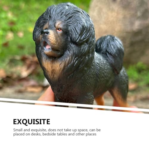 DEARMAMY Estatua De Perro Realista Estatuilla De Perro De Plástico Modelo De Mastín Tibetano Artificial Estatuilla Coleccionable De Perro En Miniatura Figura De Perro De Pie Realista