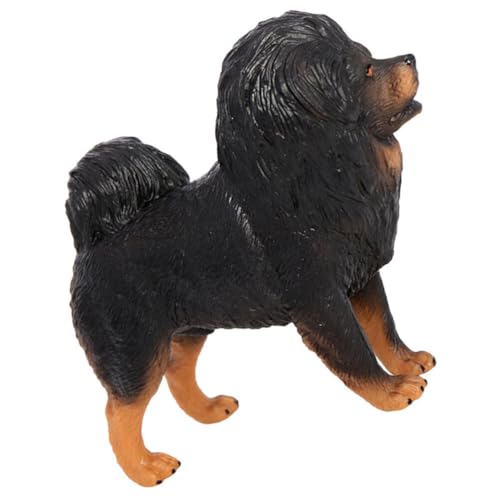 DEARMAMY Estatua De Perro Realista Estatuilla De Perro De Plástico Modelo De Mastín Tibetano Artificial Estatuilla Coleccionable De Perro En Miniatura Figura De Perro De Pie Realista