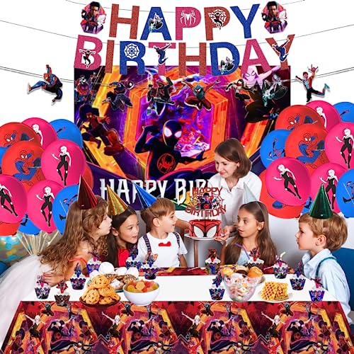 decoracion héroes araña cumpleaños,globos héroes araña cumpleaños,fondo cumpleaños héroes araña,mantel héroes araña,guirnalda happy birthday héroes araña,adornos fiesta cumpleaños infantil