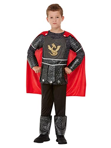 Deluxe Knight Costume, Black, Tunic, Trousers & Cape, (M)