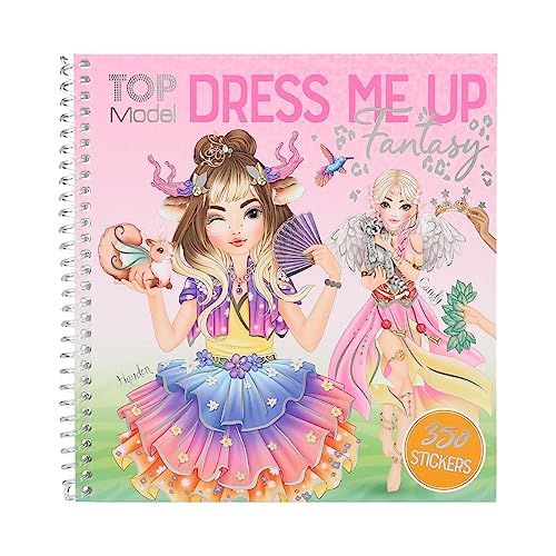 Depesche TopModel 12605 Dress Me Up Fantasy-Libro 24 páginas para diseñar Motivos de Caballos, Incluye 11 Hojas de Pegatinas, Multicolor