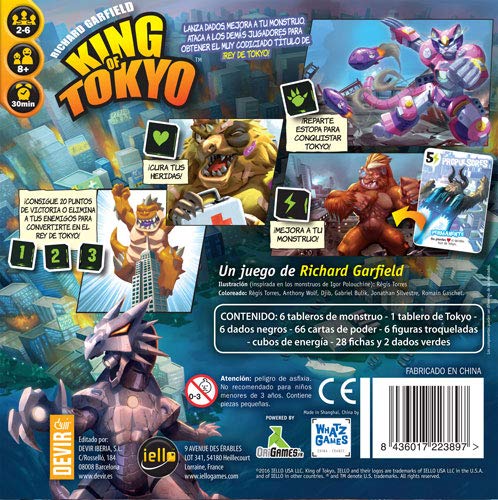 Devir Packs - King of Tokyo, Juego de Mesa (BGHKOT) + Sushi Go, Juego de Cartas (BGSUSHI), Juegos de Mesa con Amigos, Juegos de Mesa Divertidos