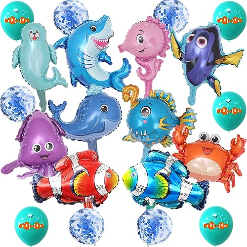 DGTSYAL Globos Finding Nemo 10PCS Globos de Aluminio Decoración Cumpleaños Finding Nemo Globos Cumpleaños Decoracion de Finding Nemo Baby Shower