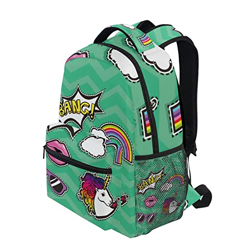 Dibujos Animados Beso Unicornio Arcoiris Mochila de Estudiantes Hombro Mochilas para Viajes Escolar Niños Niñas