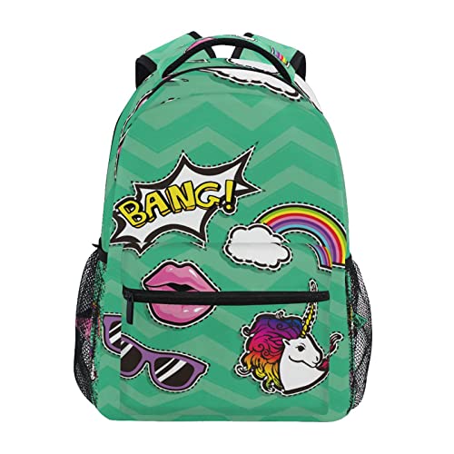 Dibujos Animados Beso Unicornio Arcoiris Mochila de Estudiantes Hombro Mochilas para Viajes Escolar Niños Niñas