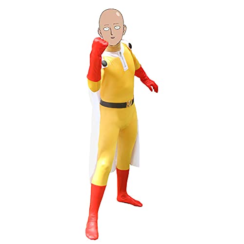 Disfraz de anime One Punch Man Saitama para cosplay, conjunto completo de Halloween, carnaval, espectáculo de superhéroe, juego de rol, overoles para hombre