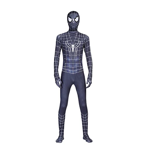 Disfraz De Araña Simbionte For Niños, Disfraz De Superhéroe For Niños, Mono Negro, Traje Completo De Regreso A Casa, Disfraz De Niño Araña 3D De Lycra Con Estampado ( Color : Black spider , Size : Kid