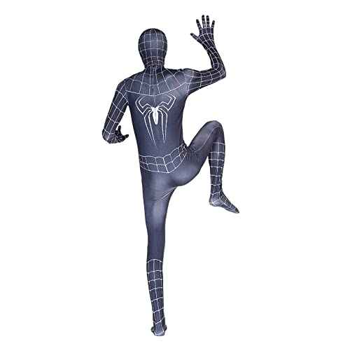 Disfraz De Araña Simbionte For Niños, Disfraz De Superhéroe For Niños, Mono Negro, Traje Completo De Regreso A Casa, Disfraz De Niño Araña 3D De Lycra Con Estampado ( Color : Black spider , Size : Kid