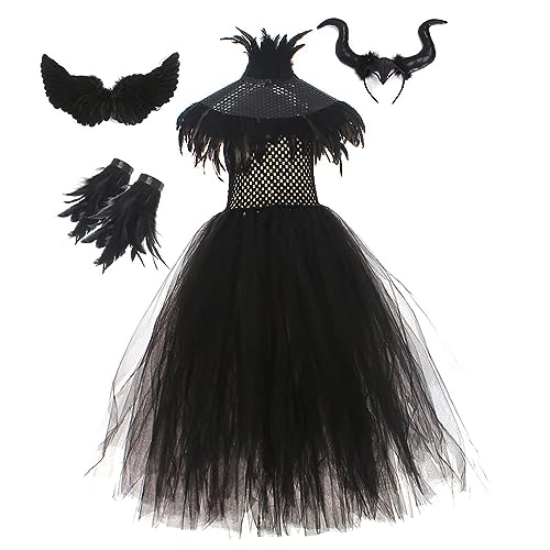 Disfraz De Maléfica Niñas, Juego Disfraz De Diablo, Maleficents Costume Para Niños, Halloween Disfraz Con Cuernos Malefica, Halloween, Carnaval, Cosplay, Reina Malvada, Reina Malvada, Disfraz