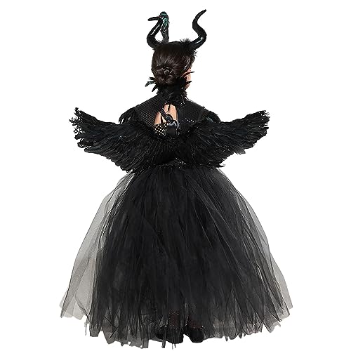 Disfraz De Maléfica Niñas, Juego Disfraz De Diablo, Maleficents Costume Para Niños, Halloween Disfraz Con Cuernos Malefica, Halloween, Carnaval, Cosplay, Reina Malvada, Reina Malvada, Disfraz