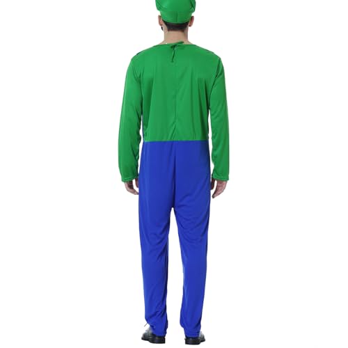 Disfraz de Super Brothers Cosplay Carnaval Halloween Disfraz, Unisex Para Hombres Mujeres Niños Niñas, Hombre Verde, S