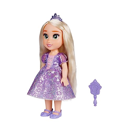 Disney Princesas Amiga Rapunzel Grande para Niñas – Muñeca de 38 cm de Altura Que Incluye Vestido, Zapatos y Tiara Extraíbles – Muñeca con Preciosos Detalles para niñas con 3 años +