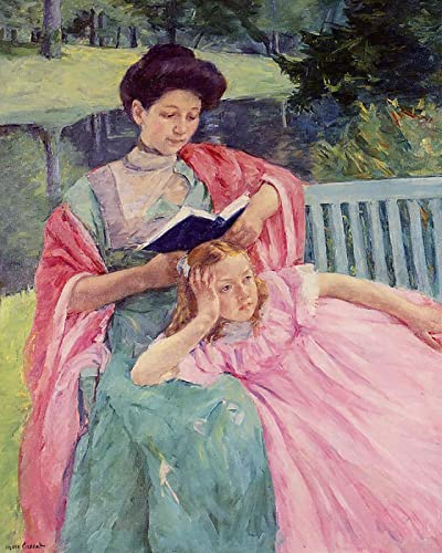 Diy Pintar Por Numeros Para Adultos Principiante, Diy Pintura Al óLeo Por NúMero De Kit, Sobre Lienzo Con Pincel Y Pintura - Pintura Famosa Mary Cassatt Madre E Hija Leyendo (40x50cm)