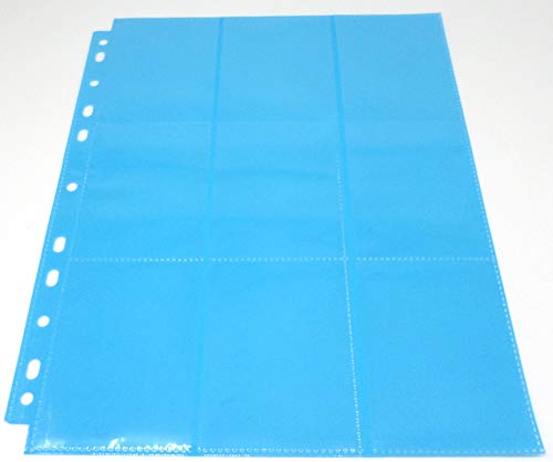 docsmagic.de 50 18-Pocket Pages Light Blue - Sideloading - 11 Holes - MTG PKM YGO - Pagina Azul Claro