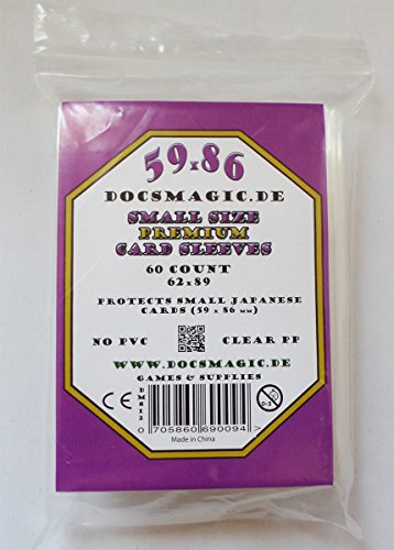 docsmagic.de 600 Premium Small Size Card Sleeves Clear - 59 x 86-10 Packs - Standard - 62 x 89 - YGO