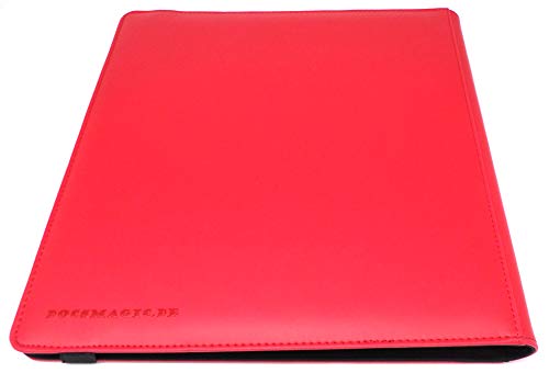 docsmagic.de Pro-Player Premium 12/24-Pocket Playset Album Red - 480 Card Binder - MTG - PKM - YGO - Álbum para Tarjetas Roja