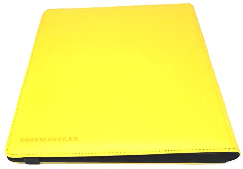 docsmagic.de Pro-Player Premium 12/24-Pocket Playset Album Yellow - 480 Card Binder - MTG - PKM - YGO - Álbum para Tarjetas Amarillo