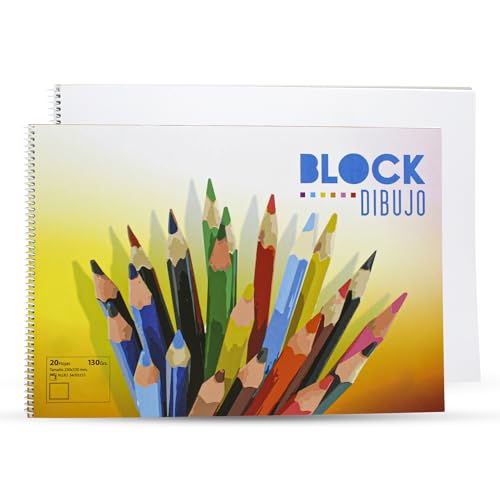 DOJA Barcelona | Blocs de Dibujo A4 Sin Margen | 20 Hojas | Pack 3 | Laminas Dibujo A4 Sin Margen | Block Dibujo A4 Sin Recuadro | Block Dibujo A4 Sin Marco para Artistas, Estudiantes y Creativos...