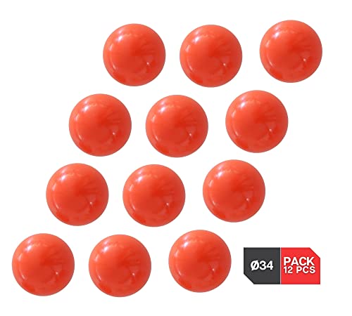 DOJA Barcelona | Pelotas Futbolin de Resina 34mm | Pack 12 | Naranja | Bolas para Futbolin Duras | Bolas Futbolin Profesional Bar, Sala Juegos | Apto para Futbolin Adultos Aficionados y Profesionales