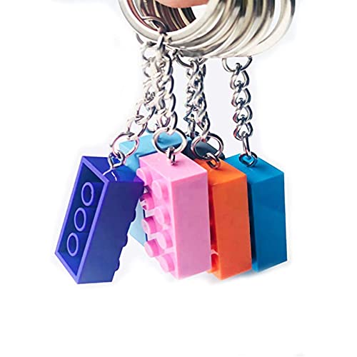 DOYUKY 16 Piezas Llaveros de Ladrillo, Llaveros Decorativos, Llaveros de Juguete, Juego de Brick Keyrings para Fiestas de Cumpleaños, Premios para Niños, Regalo de Navidad（16 Colores）