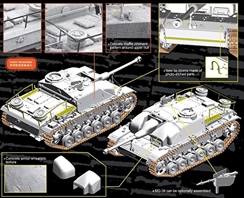 Dragon Models 1/35 Concrete Armored StuG.III Ausf.G con Zimmerit Dragon Model Kits