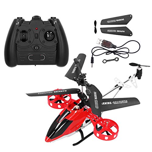 Drfeify Helicóptero RC, Metal + Plástico 2.4G 4CH Helicóptero 20 M Control Distancia Altitud Mantenga RC Helicóptero Niños Presente Juguete(Rojo)