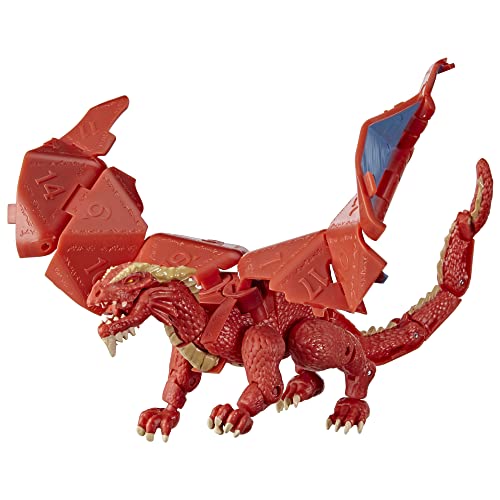 Dungeons & Dragons Honor Entre Ladrones, Dicelings Red Dragon Themberchaud, Monstruo D&D Coleccionable, Dado d20 Gigante Que se Convierte en Figura de acción, Dados para Juego de rol,F5211