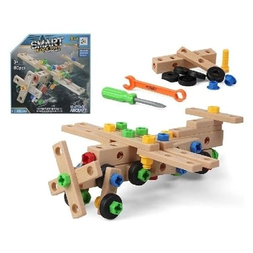 Ebiz Juego de construcción de aeronaves de asar con herramientas Montessori