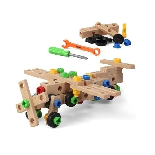 Ebiz Juego de construcción de aeronaves de asar con herramientas Montessori