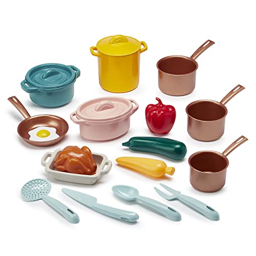 Ecoiffier- Set Accesorios de Cocina Infantil Vert Azur, 20 Piezas, Juego de Imitación para niños, A Partir de 18 Meses (7600001685)