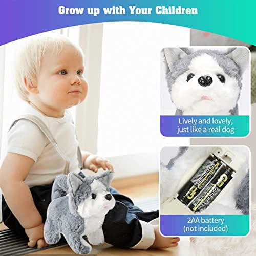 EKKONG Perro Interactivo, Electrónica Interactivos Juguete Perro Mascota, Perritos de Juguete con Caminando y Ladrando, Agitar Cola, Regalo para Niños 3 4 5 6+ Años