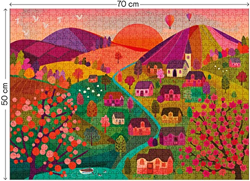 Elena Essex Puzzle 1000 Piezas - Sunset Valley | Puzzle | Rompecabezas | Puzzles para Adultos | Arte otoño Campo Escena Rural Puzzle | 50x70cm