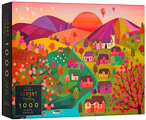 Elena Essex Puzzle 1000 Piezas - Sunset Valley | Puzzle | Rompecabezas | Puzzles para Adultos | Arte otoño Campo Escena Rural Puzzle | 50x70cm