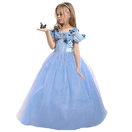 ELSA & ANNA® Princesa Disfraz Traje Parte Las Niñas Vestido (Girls Princess Fancy Dress) ES-FBA-CNDR5 (8-9 Años, ES-CNDR5)