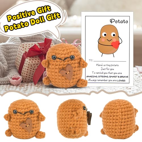 Emotional Support Pickle, Mini MuñEca de Pepinillo de Punto con Tarjeta Positiva, Regalos de Buena Suerte, Regalos Divertidos, Regalos Positivos, de Punto para de Regalo de CumpleañOs (A)