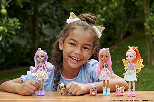 Enchantimals City Tails Main Street Belisse Butterfly y Dart Muñeca con mascota mariposa, juguete +4 años (Mattel HKN12)