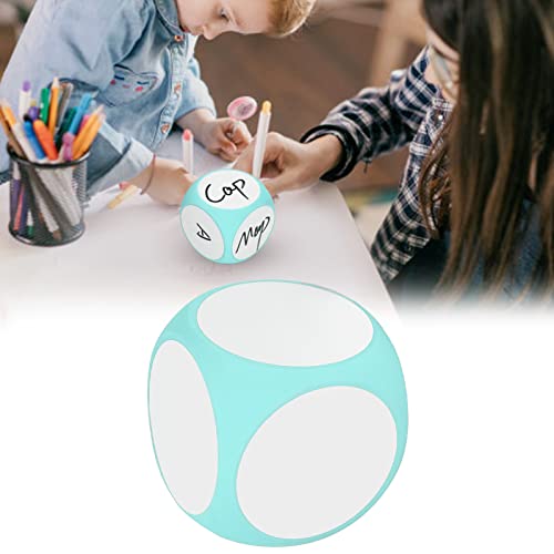 Enseñanza con Dados en Blanco Material didáctico Escritura cúbica en Cubos Dados Colores Vivos Fácil de Limpiar para la Escuela para niños Verde