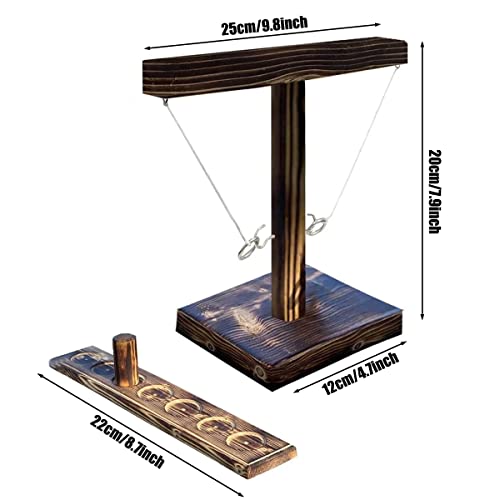 Escalera de Tiro de Madera Hecha a Mano, Juego de Lanzamiento de Anillos de Madera, Hooks Game, Juegos Interactivos De Ritmo Rápido, para Interiores y Exteriores, Niños y Adultos