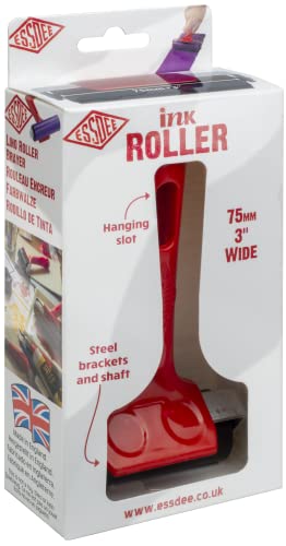 ESSDEE R3 Lino Roller 75 mm Mango Rojo (Cada uno), Red, 75mm