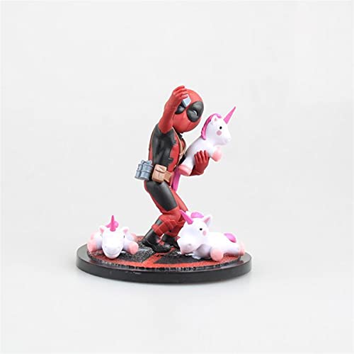 Estatuas de anime DUDDP Modelo de personaje de anime Deadpool En caja Decoración de personaje hecha a mano Dibujos animados de decoración de anime, Juguete, Modelo, Anime, Obra de arte 10.5cm Juguetes