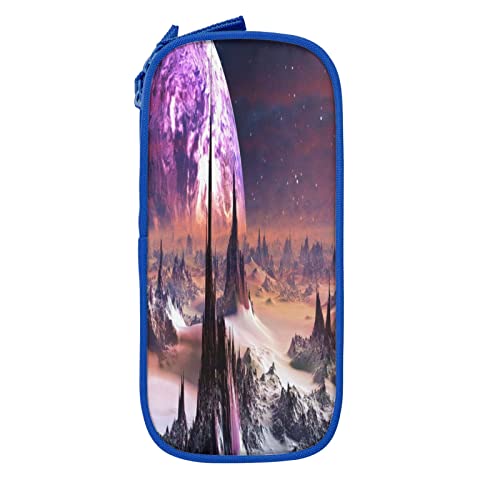 Estuche para lápices Galaxy Stars Hills de gran capacidad, organizador de bolígrafos, bolsa para lápices universitaria, escuela para niños y niñas, color, 5.0cm*10.5cm*20.5cm, Estuche para lápices