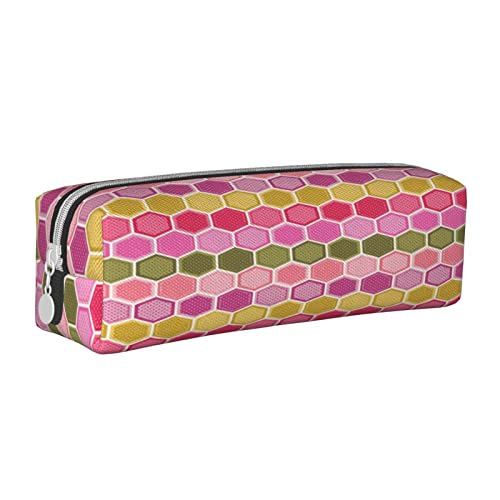 Estuche para lápices para niños y niñas, lindas celdas hexagonales, caja de lápices de gran capacidad, soporte para marcadores de bolígrafos, bolsa organizadora de papelería, escuela O, color,