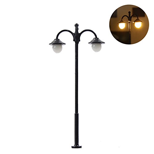 Evemodel LYM17 Postes de lámpara LED modelismo ferroviario 10 piezas Luces de la calle Escala N 4.5cm 12V Nuevos