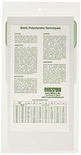 Evergreen - Keystone chapa de poliestireno, 1 x 150 x 300 mm, cuadrícula de 1.00 mm.