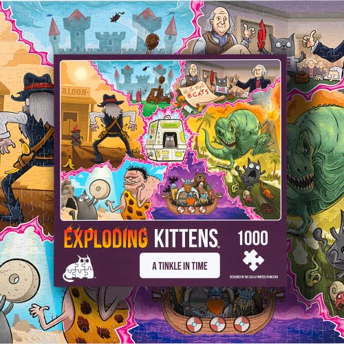 Exploding Kittens Jigsaw Puzzles for Adults - Tinkle in Time - 1000 Piece Jigsaw Puzzles For Family Fun & Game Night