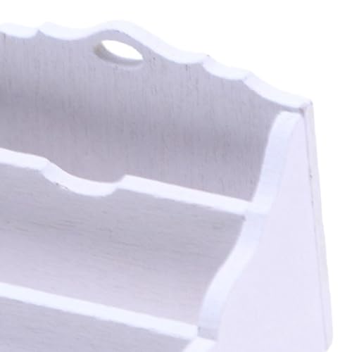 F Fityle Estante de Papel para revistas en Miniatura para casa de muñecas 1:12, decoración de Accesorios para muñecas, Muebles de Madera para casa de muñecas, Blanco