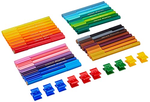 Faber-Castell 155533 - Camión de metal con 33 rotuladores Connector, 10 conectores y 1 folleto, multicolor