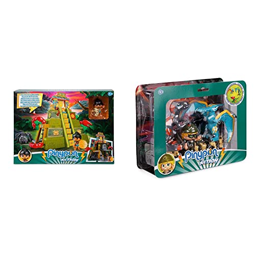 Famosa Pinypon Action - Wild. Trampas en la Pirámide, Set de Juguete de acción con Puzzles, trampas, Accesorios & Pinypon Action - Wild Pack de Juguete con un muñeco Pinypon y 2 Dinosaurios